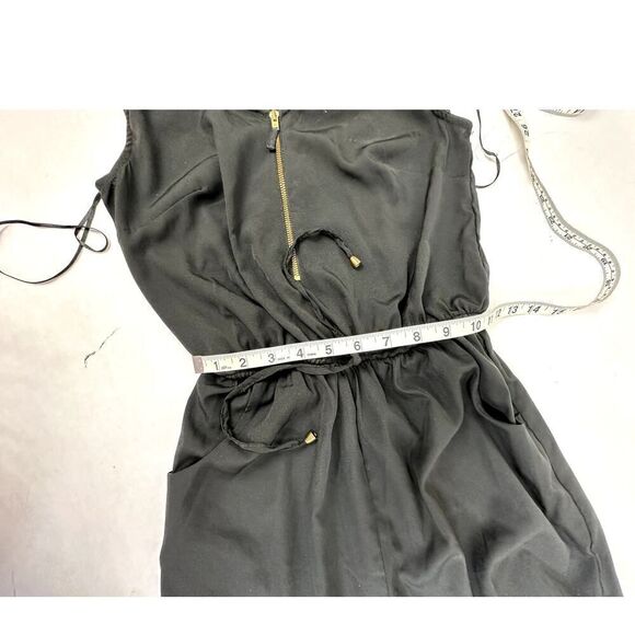 Atmosphere Romper Jumpsuit Shorts Sleeveless Zipper Black V-Neck - Size 2 - Picture 4 of 10